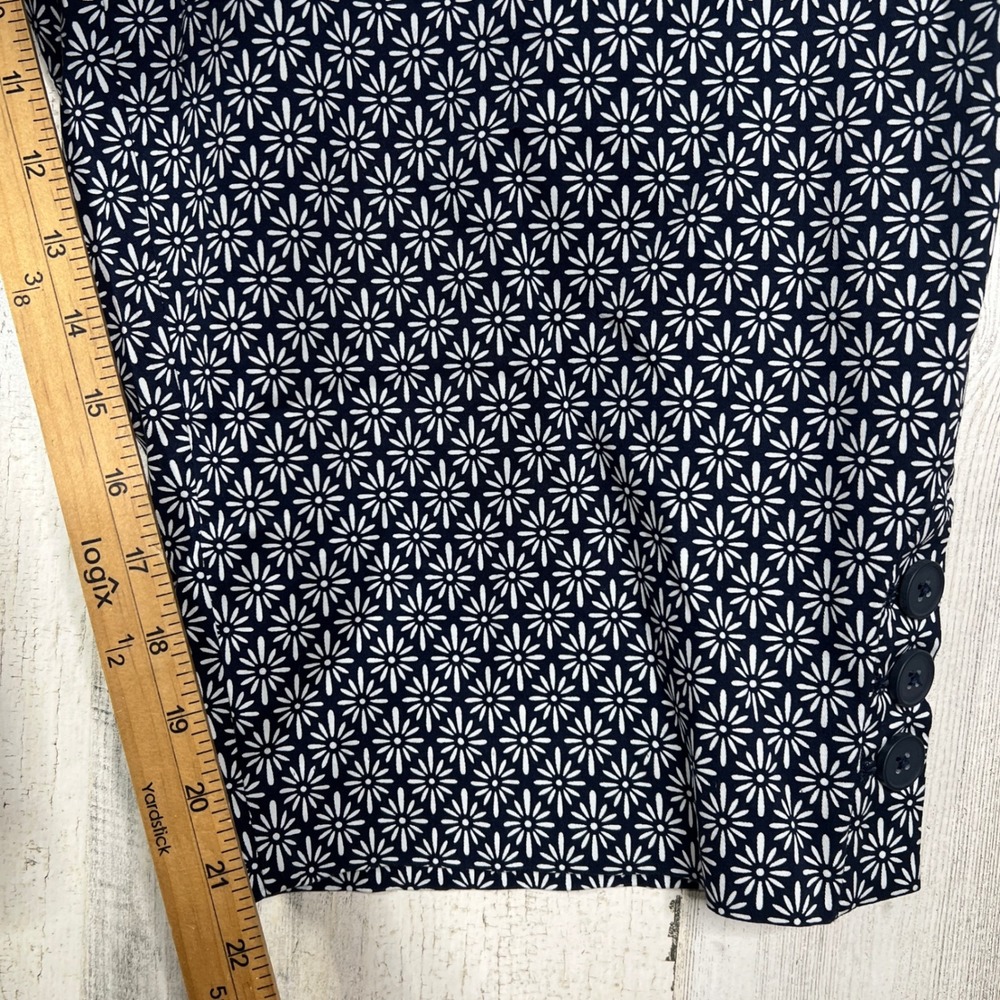 NEW Talbots Skimmer Pants 24W Navy Blue White Floral Daisy Cotton Stretch - Picture 14 of 16